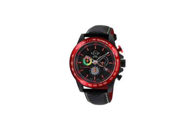 Gevril GV2 Men's Scuderia Black Dial Black Leather Chronograph Date Watch 9925 Gevril GV2 Men's Scuderia Black Dial Black Leather Chronograph Date Watch 9925