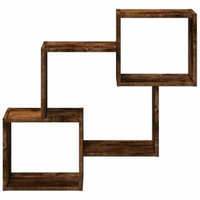 Wandkast 78x18x71 cm bewerkt hout gerookt eikenkleurig Wandkast 78x18x71 cm bewerkt hout gerookt eikenkleurig