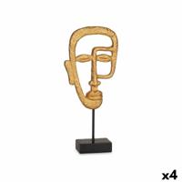 Decoratieve figuren Gezicht Gouden 19,5 x 38 x 10,5 cm (4 Stuks) - thumbnail