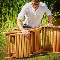 Loungebank ergonomisch van Acacia hardhout - thumbnail