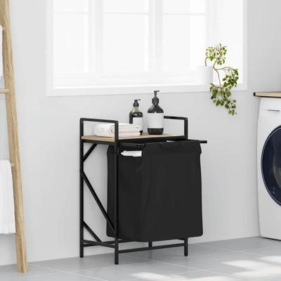 VidaXL Wasmand 1 vak met plank sonoma eikenkleurig