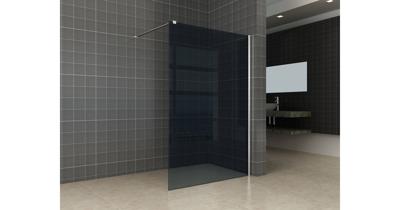 Saqu Splash inloopdouche met chroom muurprofiel 120x200cm Nano rookglas