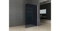 Saqu Splash inloopdouche met chroom muurprofiel 120x200cm Nano rookglas - thumbnail