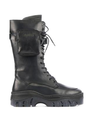 Bronx Dames Enkellaarsjes in Leder (Zwart)