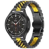 By Qubix - Stalen band - Zwart met goud - Compatible met Garmin Venu 2 / Garmin Venu 3 - Compatible Garmin bandje - Bandbreedte: 22mm - thumbnail