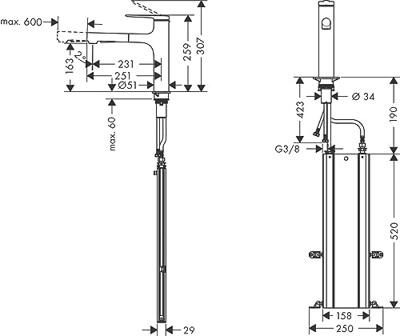 Hansgrohe Zesis M33 ééngreeps keukenkraan 160 met metalen uittrekbare vuistdouche, 2jet, sBox, chroom
