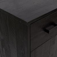 Schoenenkast 75x40x110 cm massief grenenhout zwart - thumbnail