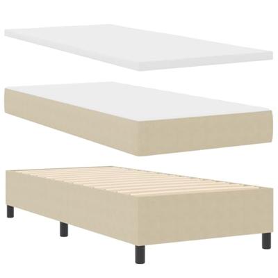 Boxspringbed met Matras in Lichtgroen Grijs, 100 x 200 cm, van corduroy stof.