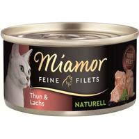 24 x Miamor Fijne Filets Natuurlijke Tonijn & Zalm 80 g - thumbnail