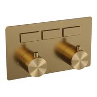 Gold Edition 3-weg inbouwthermostaat goud geborsteld PVD met drukknoppen - thumbnail