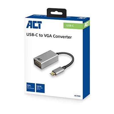 ACT AC7000) USB-C naar VGA-aansluiting, kabellengte 0,15 m, aluminium behuizing (
