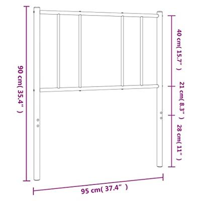 Hoofdbord 90 cm metaal zwart Hoofdbord 90 cm metaal zwart