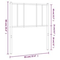 Hoofdbord 90 cm metaal zwart - thumbnail