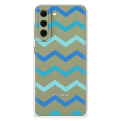 Samsung Galaxy S21FE | TPU bumper | Zigzag Blauw Samsung Galaxy S21FE | TPU bumper | Zigzag Blauw
