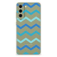 Samsung Galaxy S21FE | TPU bumper | Zigzag Blauw - thumbnail