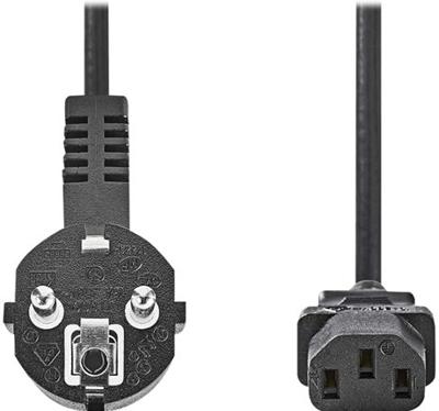 Voedingskabel | Schuko Male Haaks - IEC-320-C13 | 10 m | Zwart