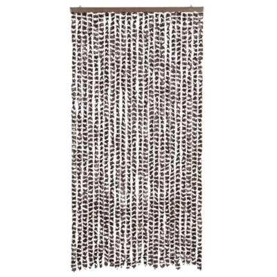 VidaXL Vliegengordijn 100x220 cm chenille bruin en wit