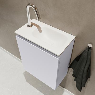 MONDIAZ TURE 40cm toiletmeubel cale. EDEN wastafel talc rechts 1 kraangat