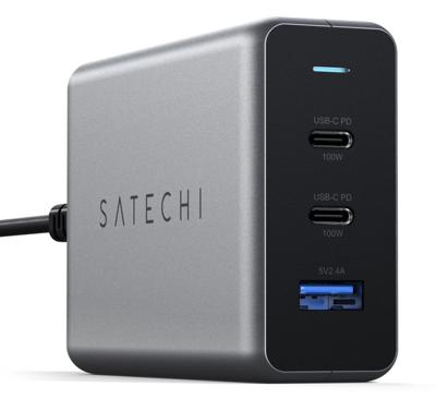 Satechi ST-TC100GM-EU USB-oplader 100 W 1x USB-A, 2x USB-C USB PD Zwart, Grijs Binnen