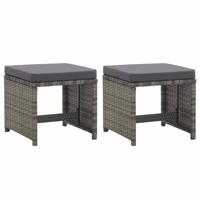 VidaXL Tuinkrukken 2 st met kussens poly rattan antraciet - thumbnail