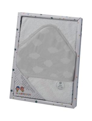 Gamberritos badcape wolken junior 100 x 100 cm grijs