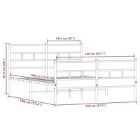 Bedframe zonder matras metaal sonoma eikenkleurig 140x190 cm - thumbnail
