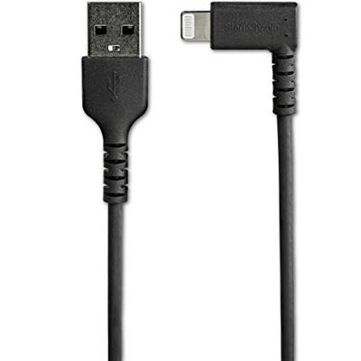 StarTech.com Premium USB-A naar Lightning Kabel 1m Zwart - Robuuste 90° haakse USB Type A naar Lightning Charge & Sync Oplaadkabel met Aramide Vezels - Apple MFi Cert. - iPhone (RUSBLTMM1MBR)