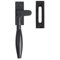 De Oude Deurklink Raamsluiting Klassiek mat zwart links - thumbnail
