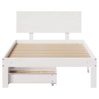 Bedframe met lades massief grenenhout wit 100x200 cm - thumbnail