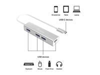 Equip 128958 usb-c to 4-port usb 3.0 hubs, usb 3.2 gen 1 type-c, type-a, 5000 mbit/s, silver - thumbnail