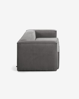 Kave Home 3-zits Bank 'Blok' Rib, kleur Donkergrijs