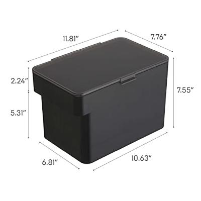 YAMAZAKI 5612 TOWER Pet Food Container (3,5 KG), zwart, ABS-hars/siliconen, minimalistisch, 30 x 19,7 x 19,2 cm