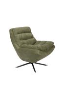 Dutchbone Draaifauteuil 'Vince' Rib, kleur Groen - thumbnail