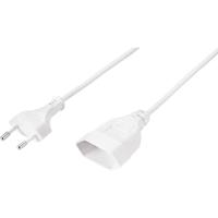 Sygonix SY-5044228 Stroom Verlengkabel Wit 3.00 m H03VVH2-F 2X 0,75 mm² - thumbnail