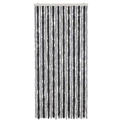 VidaXL Vliegengordijn 90x220 cm chenille grijs en zwart