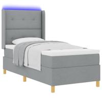 Boxspringbed met matras Lichtgrijs 140 x 200 cm Stof - thumbnail