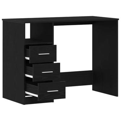 Bureau met lades 102x50x76 cm bewerkt hout zwart eikenkleur