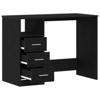 Bureau met lades 102x50x76 cm bewerkt hout zwart eikenkleur - thumbnail