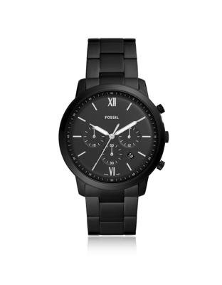 Fossil Heren Neutra chronograaf zwart roestvrij stalen horloge FS5474
