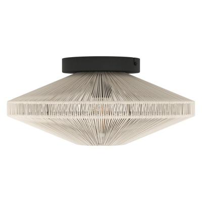 EGLO Midsumer Plafondlamp - E27 - Ø 38 cm - Zwart|Crème - Textiel