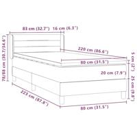 Boxspring met matras fluweel zwart 80x220 cm - thumbnail