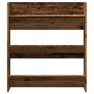 VidaXL Wandschoenenkast 80x18x90 cm bewerkt hout oud houtkleurig