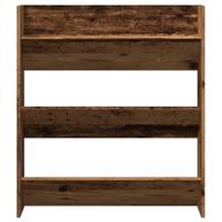 Wandschoenenkast 80x18x90 cm bewerkt hout oud houtkleurig - thumbnail