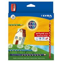 Lyra Groove dunne kleurpotloden, l: 18 cm, vulling 3,3 mm, diverse kleuren, 24 stuk/ 1 doos - thumbnail
