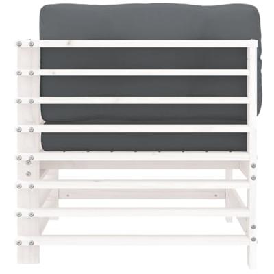 Hoekbanken 2 st met kussens massief grenenhout wit