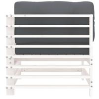 Hoekbanken 2 st met kussens massief grenenhout wit - thumbnail