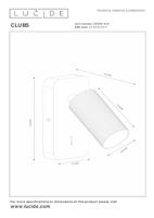 Lucide CLUBS - Bedlamp / Wandlamp - 1xGU10 - Wit - thumbnail