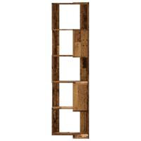 Boekenkast 5-laags hoek 50x50x179 cm bewerkt hout oud houtkleur - thumbnail