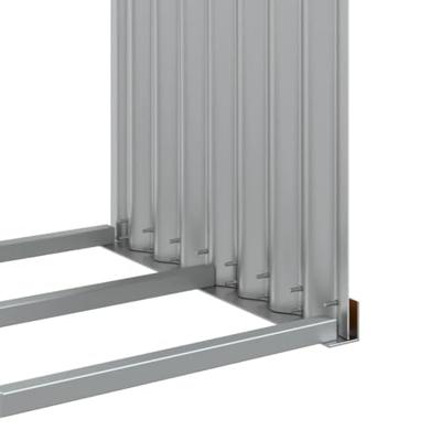 VidaXL Haardhoutopslag 120x45x210 cm gegalvaniseerd staal houtlook