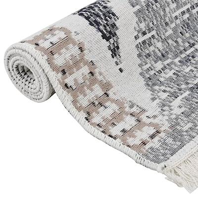 Vloerkleed 120x180 cm katoen zwart en grijs Vloerkleed 120x180 cm katoen zwart en grijs